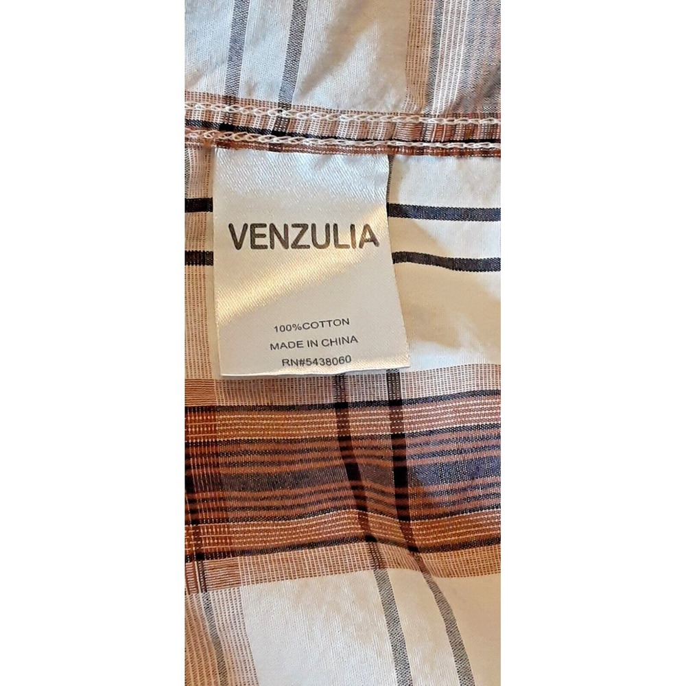 Mens Shirt Size 3XL Venzulia Short‎ Sleeve Snap Button Front Plaid 100% Cotton - Picture 7 of 9